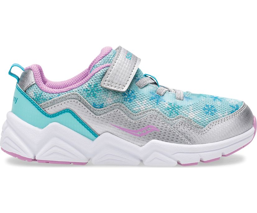 Tenis Saucony Flash A/C 2.0 Niños Turquesa Plateados | México 865UZGT